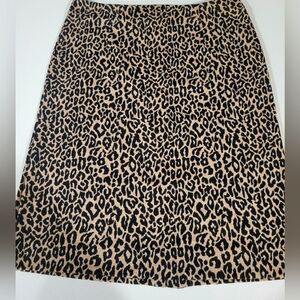 Leopard Print Knit Stretch Pencil Skirt Size Medium